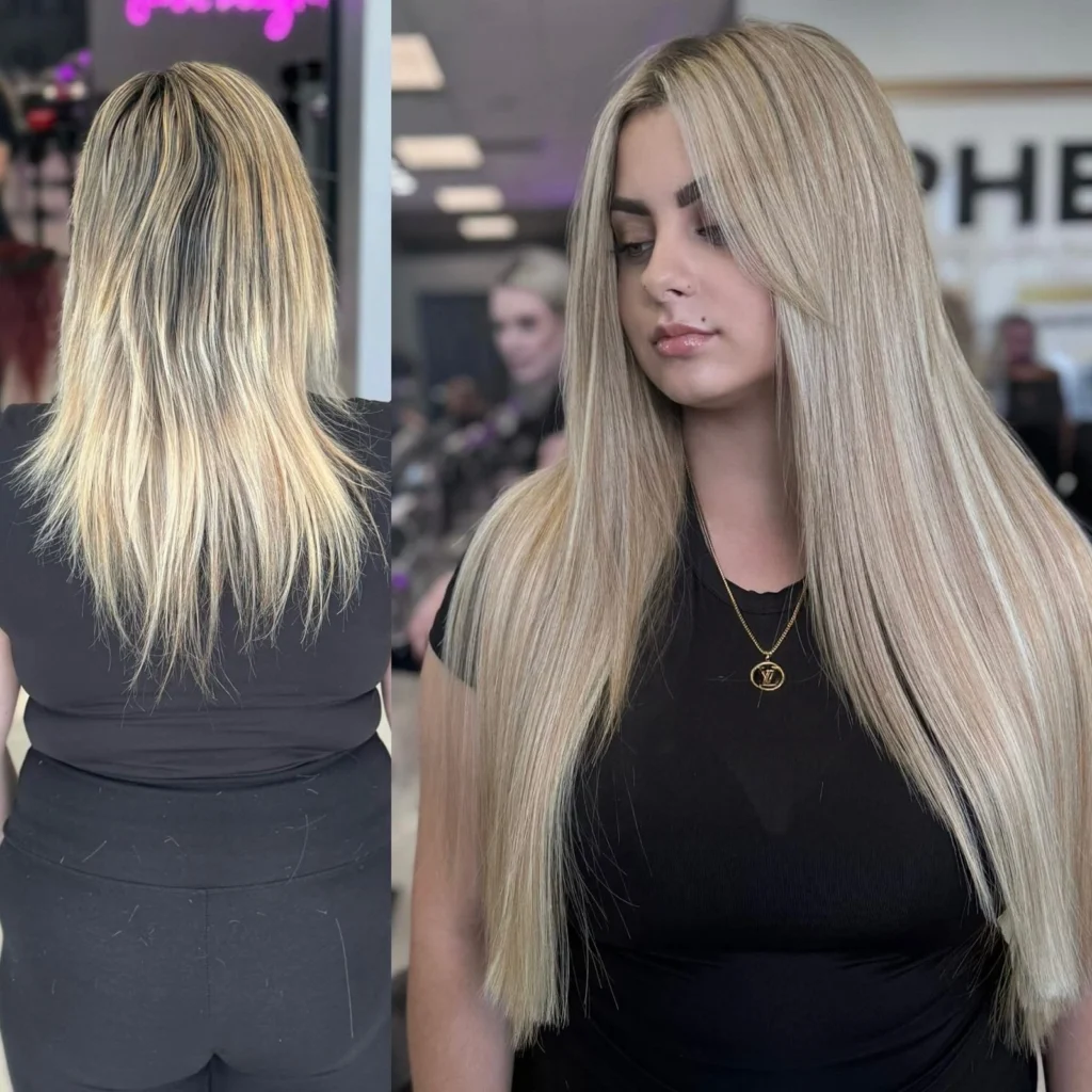 hair extensions before
and after